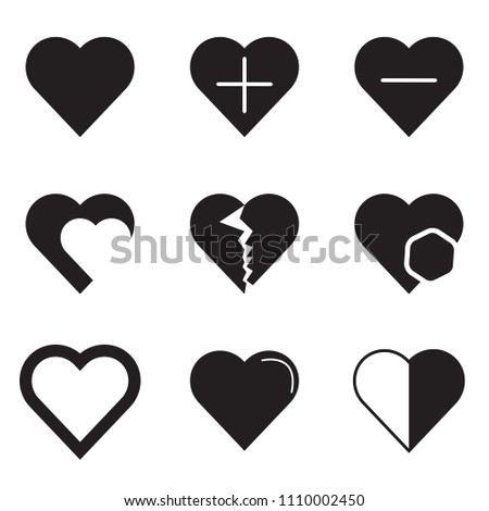 Set of different abstract heart icons. Vector illustration
