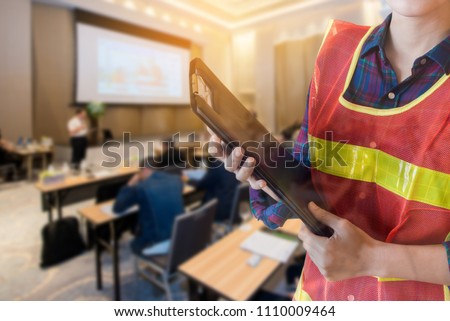 Occupational health and safety officer Seminar room Royalty-Free Stock Photo #1110009464