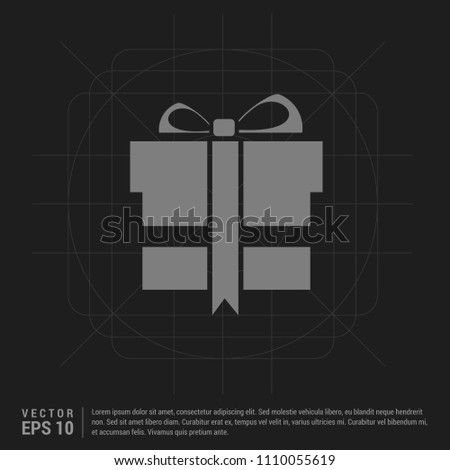 Christmas Gift Box Icon - Black Creative Background - Free vector icon