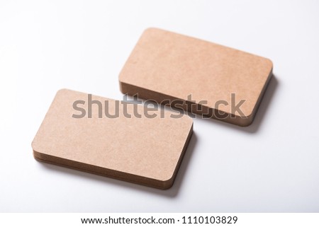 brown blank business name card for mock up on white background