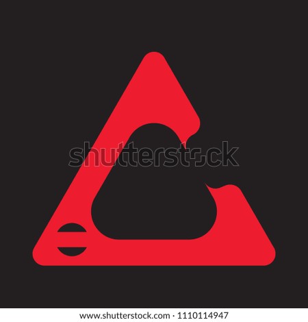 Red triangle logo vector on black background