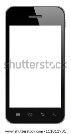 Smart Phone With Blank Screen Isolated