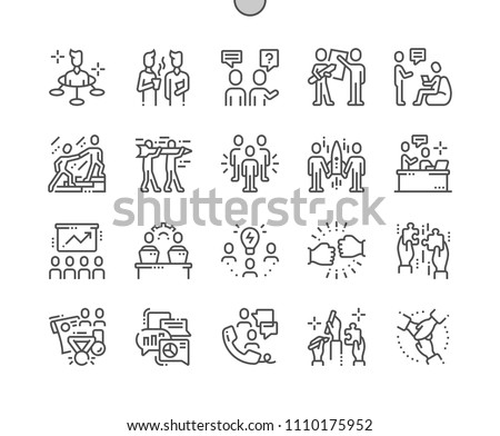 Teamwork Well-crafted Pixel Perfect Vector Thin Line Icons 30 2x Grid for Web Graphics and Apps. Simple Minimal Pictogram Royalty-Free Stock Photo #1110175952