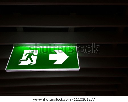 Fire exit green light.