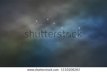 Light Blue, Green vector pattern with night sky stars. Blurred decorative design in simple style with galaxy stars. Pattern for astrology websites.