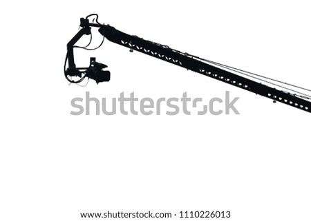 Boom camera silhouette isolated on white background. This has clipping path.