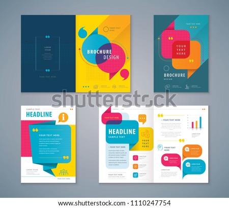 Cover Book Design Set, Colorful Speech Bubbles Background vector Template Brochures, flyer, presentations, leaflet, magazine, annual report,Questions and Answers,Social networks,talk bubbles, Messages