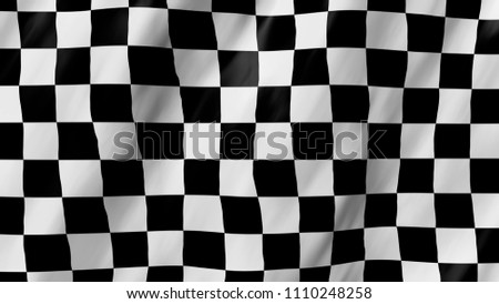 The checkered flag in 3d.The flag of car races, waving in the wind, on close