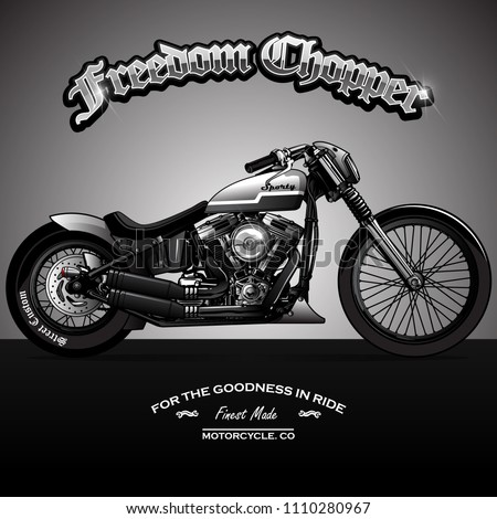 Vintage Chopper Motorcycle Poster