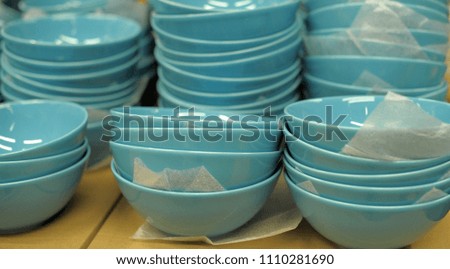 blue ceramic plates for sale in the store