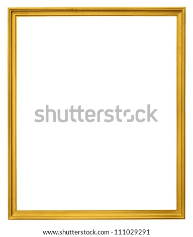 Gold vintage frame isolated on white background Royalty-Free Stock Photo #111029291