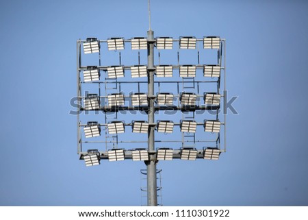 Luminaires for illuminating the football field.