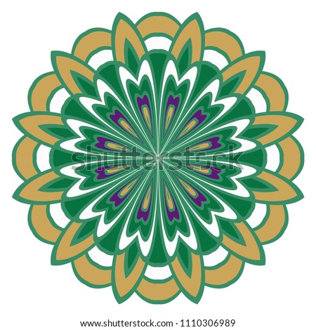Ornamental circle pattern. Flower Mandala. Great vintage decorative elements. Hand drawn colorful vector background. for design