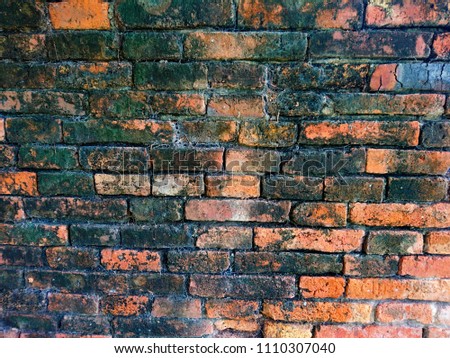 Brick wall ancient temple 