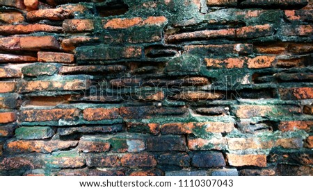 Brick wall ancient temple 