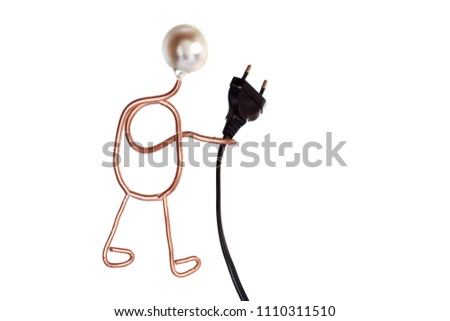 symbol for connection with electrical plug in hand
