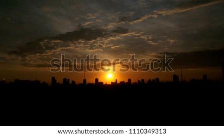 Sunset in the big city