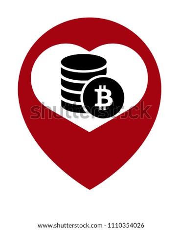 bitcoin icon and map pointer