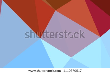 Light Blue, Red vector polygonal pattern. Triangular geometric sample with gradient.  Textured pattern for your backgrounds.