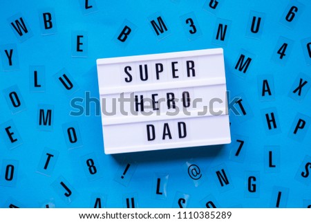 Father's Day lightbox message on a blue background