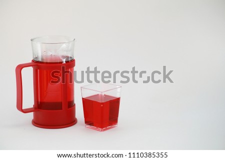 Female drink red warm tea