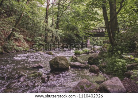 River/stream landscape photo of the natural scenery of the Hoshino area of Karuizawa, Japan.