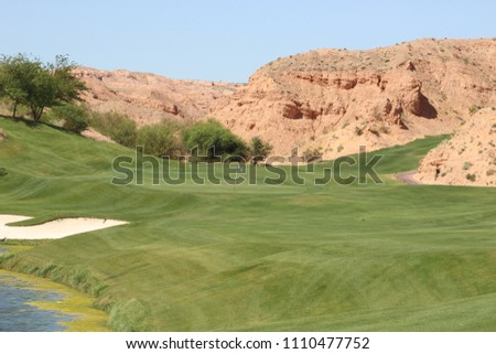 Mountains, golf course, Nevada