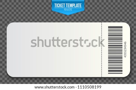 Creative vector illustration of empty ticket template mockup set isolated on transparent background. Art design blank theater, air plane, cinema, train, circus, sport, football invitation coupons