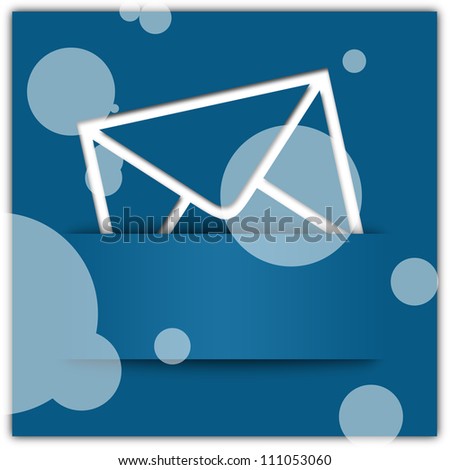 Blue message applique graphic design background with copyspace