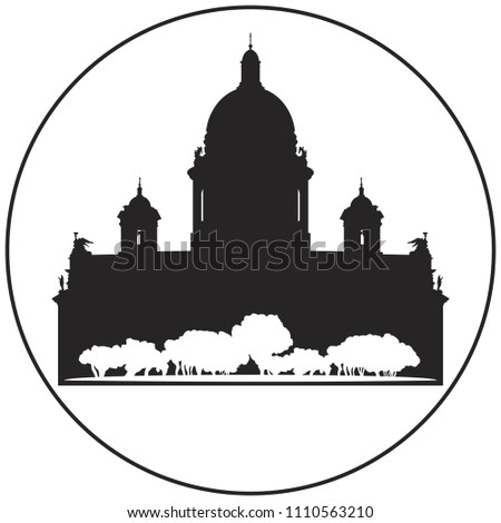 Saint Isaac's Cathedral vector icon from Saint-Petersburg Russian landmark set