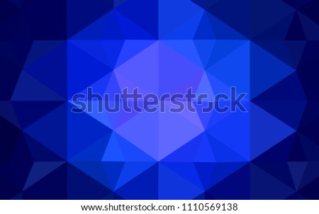 Dark BLUE vector abstract mosaic background. Shining colorful illustration with triangles. Polygonal design for your web site.
