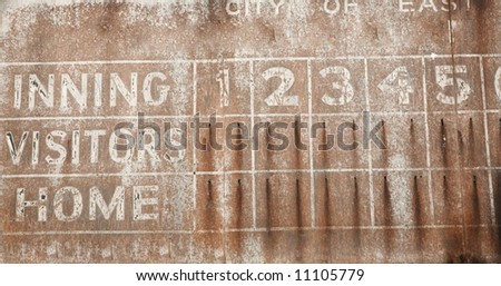 Old faded baseball scoreboard background