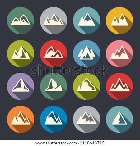Mountains icon set