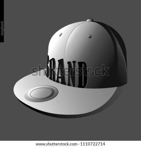 Vector white snap back icon, isolated on grey background