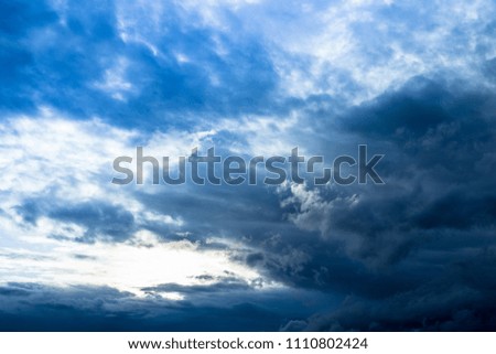 Abstract background of sky and clouds with sunlight at the evening
