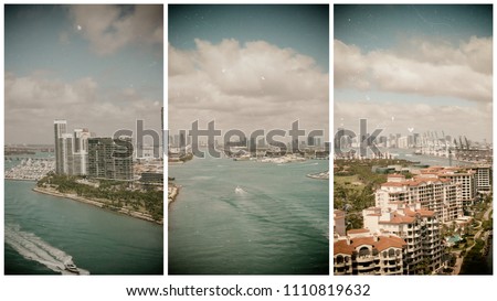 Aerial view of Fisher Island in Miami, Florida.