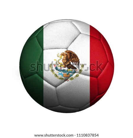 The flag of Mexico is depicted on a football