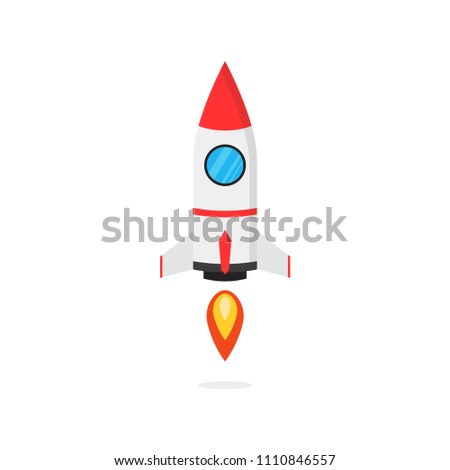 Rocket space ship. Start up concept. Vector illustration.
