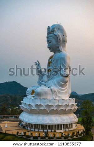 Beautiful Guan Yin statue at Huay Pla Kang temple, Thailand.