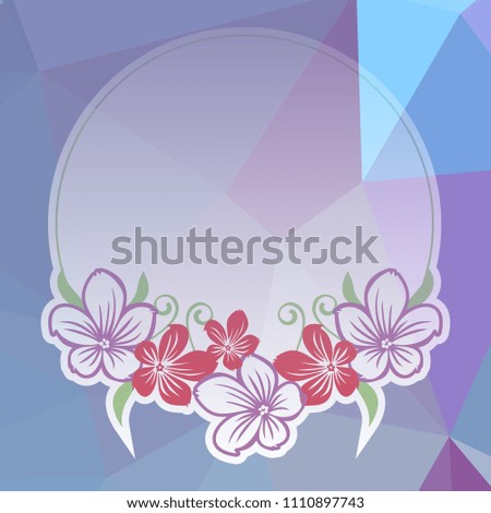Round frame on a square mosaic background. Copy space. Raster clip art.