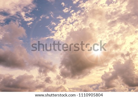 Beautiful sunset sky and clouds.Minimal concept. pastel tones.