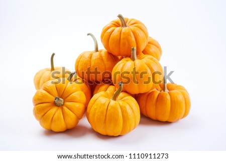 fresh pumpkins on white