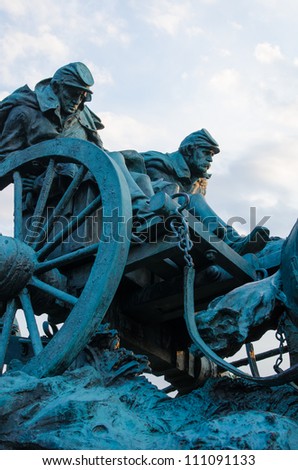 Ulysses S. Grant Cavalry Memorial in front of Capitol Hill in Washington DC, United States Royalty-Free Stock Photo #111091133