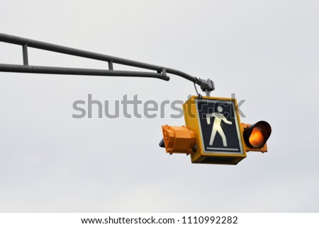 Pedestrian Crossing Caution Light Abstract