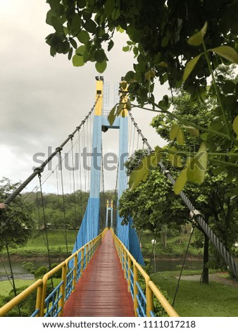 The beautiful model bridge with color in countryside