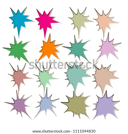 doodle hand drawn star burst icon,symbol,sticker,label,banner.isolated on white