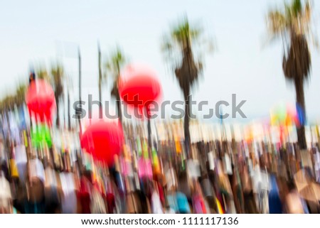  People on Gay Pride Parade, abstract motion blur effect