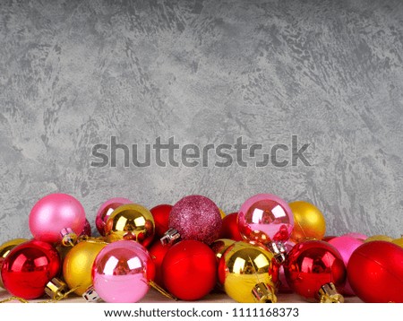 Christmas background, banner for website with Christmas toys.