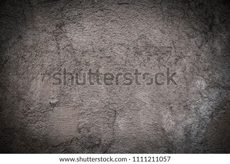 Wall gray stucco textured ,Concrete grunge wall background with Vignetting effect