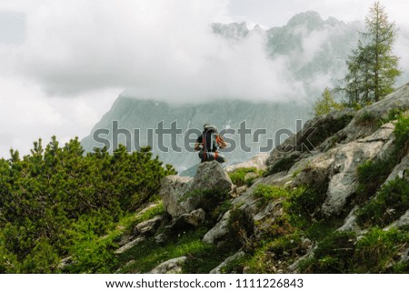 Epic beautiful view at huge white rocks of Dolomiti (Dolomites) mountains. Mountain ridge of Dolomiti mountain